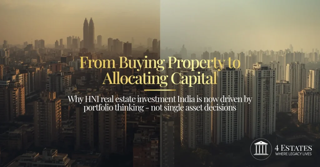 Real estate as an asset class India — HNI portfolio allocation thinking over single-asset buying, luxury properties Mumbai | 4 Estates Realtors