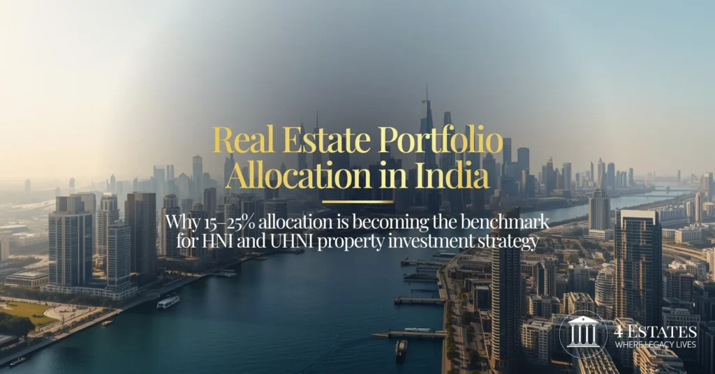 Real estate portfolio allocation India — 15 to 25 percent allocation benchmark for HNI and UHNI property investment strategy | 4 Estates Realtors