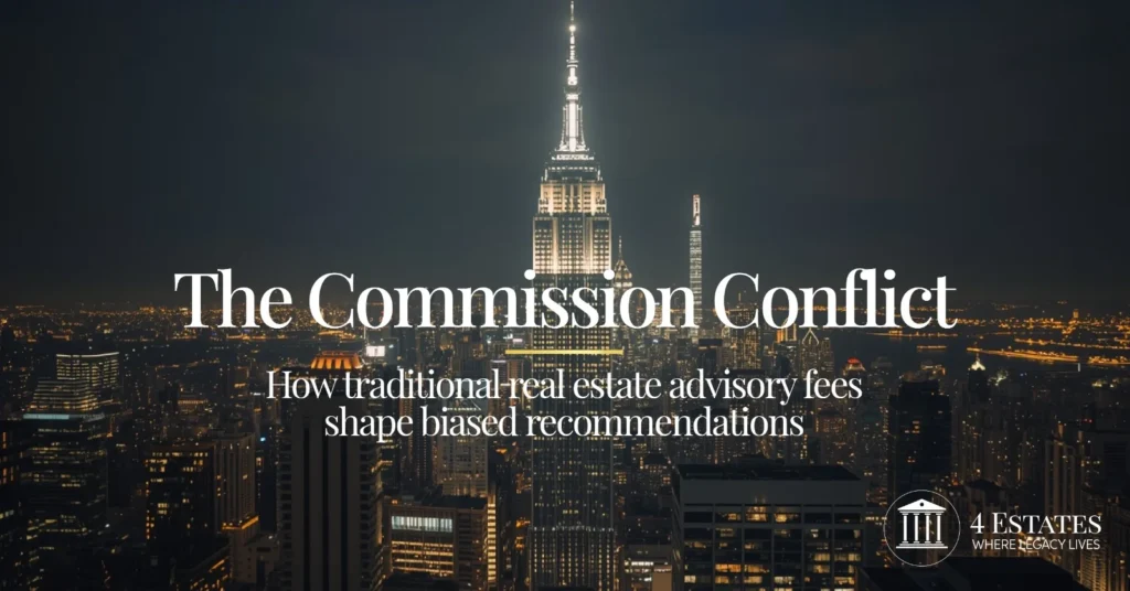 commission conflict traditional real estate brokerage incentive bias property advisory 4 Estates