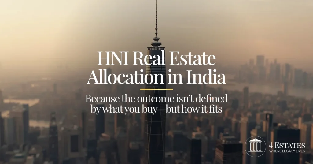 HNI real estate allocation India — the outcome is defined by how each asset fits the portfolio not what you buy by 4 Estates