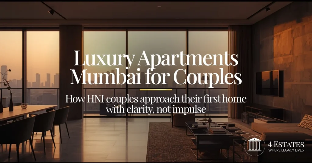 Luxury apartments Mumbai for couples — first home purchase approached with clarity over impulse, 4 Estates advisory