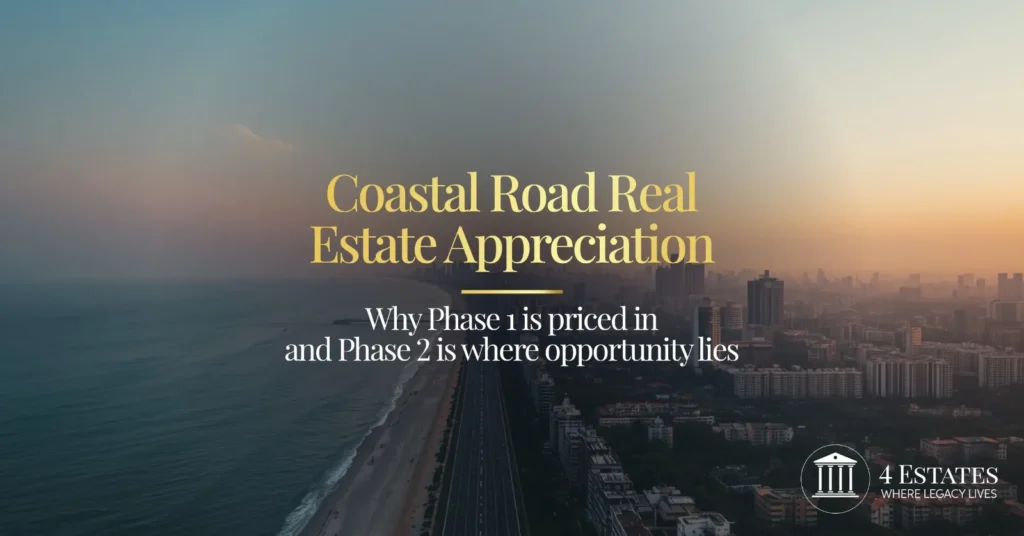 Coastal Road real estate appreciation in Mumbai — Phase 1 already priced in, Phase 2 corridors present the advisory opportunity