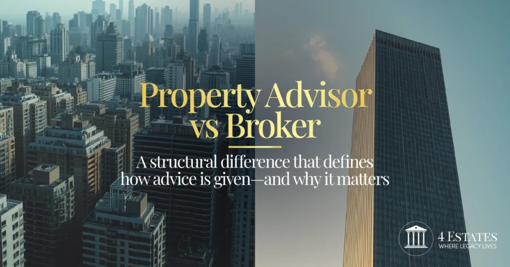 property advisor vs broker structural difference advisory model HNI NRI 4 Estates Realtors India UAE UK
